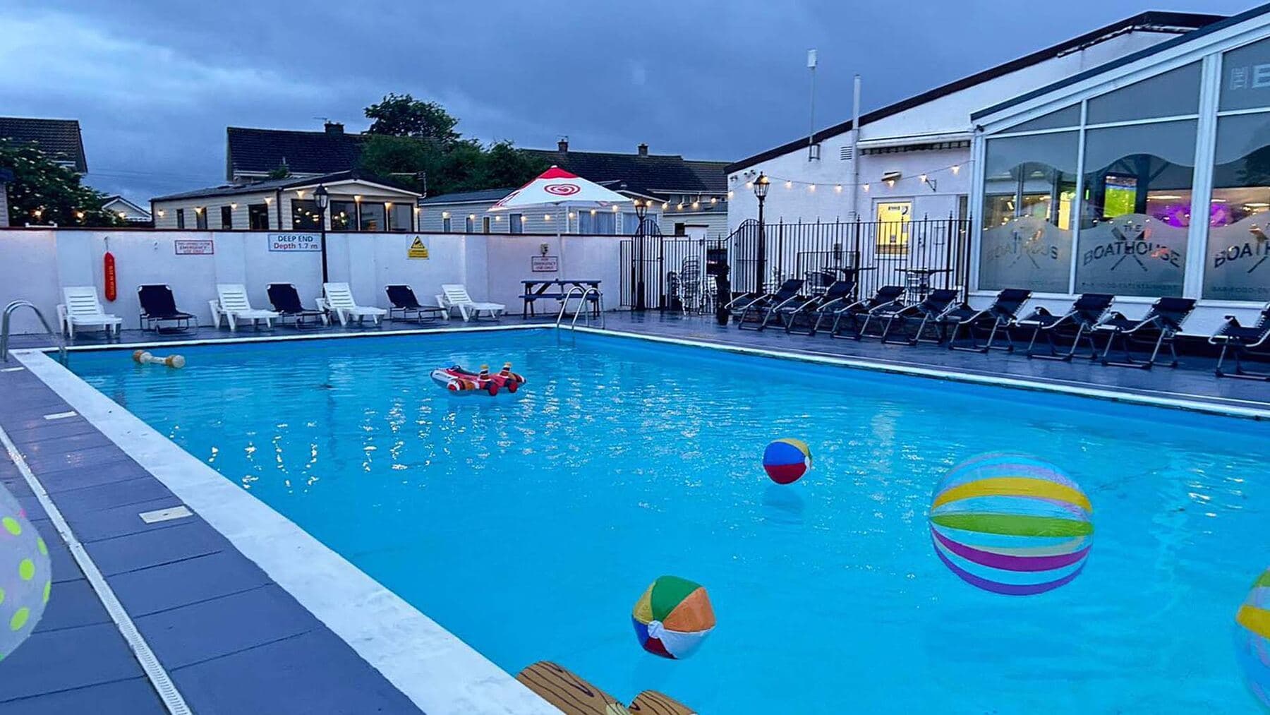 The pool at one of the resorts a touring squad stays in